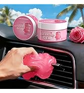 2 Pack Car Cleaning Gel Reusable Auto Slime Cleaner,Rose Scent Dust Cleaning Gel Keyboard Slime f...
