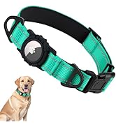 Taglory AirTag Dog Collar, Reflective Collars with Airtag Holder, Dual D-Rings, Safety Locking Bu...