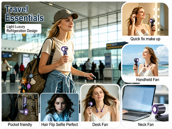 adjustable 199 speed fan, varied wind power, great for makeup and outdoor cooling