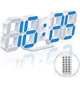 EDUP HOME 3D LED Neon Digital Desk Wall Alarm Clock RGB Night Light 7 Colors 9.7" with Remote Con...