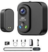 4K Mini Body Camera, Thumb Size POV Cam Action Camera with WiFi, EIS Stabilization, Magnetic Moun...