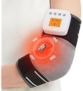 Cordless Elbow Massager with Heat, 3000mAh Arm Heating Pad with Vibrating Massage for Tendonitis ...
