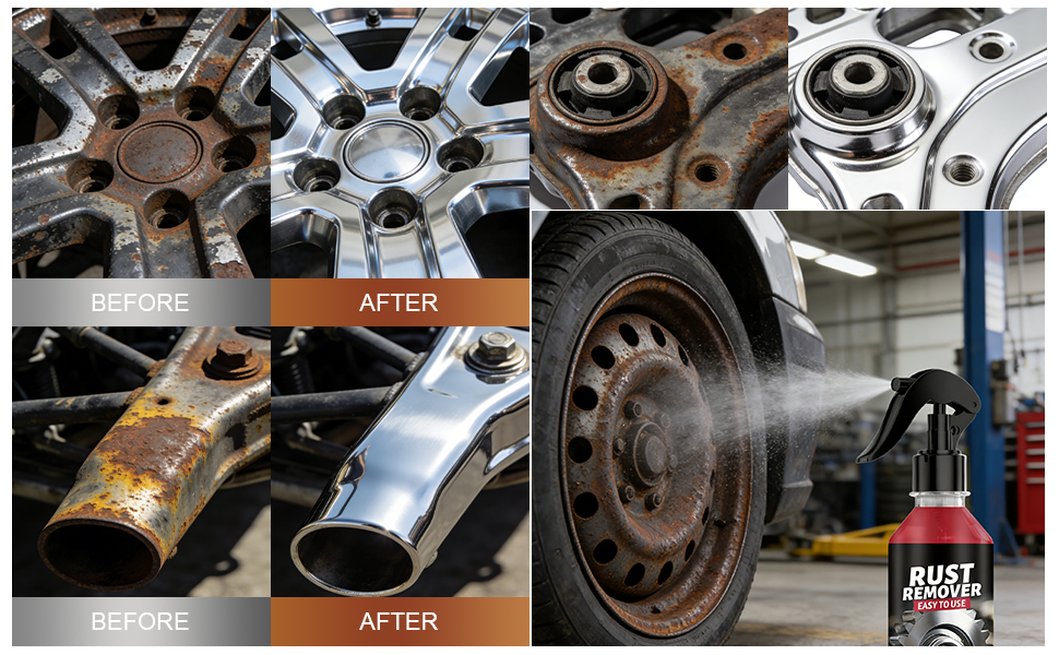 BlueBouff Rust Remover Spray for Metal, Heavy Duty Metal Cleaner