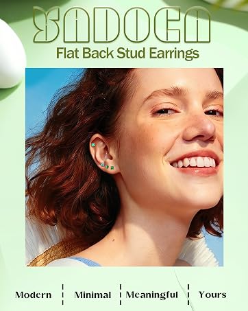 Hypoallergenic Surgical Steel Earrings - Flat Back Stud Earrings for Women