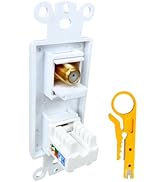 BUPLDET Coax CAT6 Ethernet Punch Down Insert Wall Plate - Coaxial CAT 6 RJ45 Network Decora Inser...