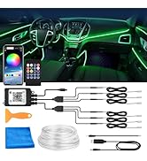 MICTUNING Car LED Interior Strip Light, 6 in 1 RGB Multicolor with 390 inches Fiber Optic Ambient...