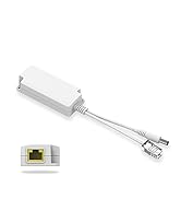 PoE Splitter 48V to 5V 2.5A, 5.5x2.5mm DC IEEE 802.3af/at Standard Power Over Ethernet Splitter A...