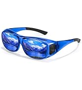 Myiaur Polarized Fit Over Glasses Sunglasses for Men Women, Wear Over Glasses with UV400 Protecti...
