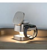 4 in 1 Charging Station for Apple Devices, 3 in 1 Wireless Charger Stand with Night Light for iPh...
