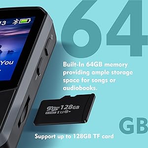 64GB walkman mp3 player Bluetooth reproductor de musica portable music player with bluetooth ipods