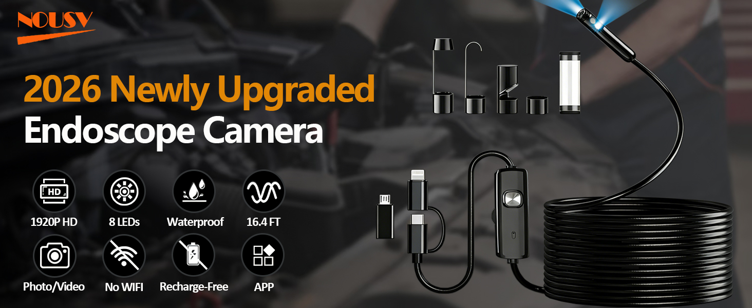 endoscope camera with light