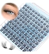 PHKERATA Natural Lash Clusters Wispy Eyelash Clusters 110 pcs Cluster Eyelash Extensions C Curvat...