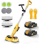 qimedo 6000mAh Battery Cordless Electric Mop M3 Pro, 800RPM Electric Power Scrubber &amp; Mops for Fl...