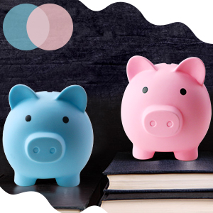 Cute piggy money bank features 2 colors,blue and pink