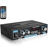 Stereo Amplifier Bluetooth 5.0 Receiver Home Audio 100Wx2 Dual Channel Speaker Amplifier with FM ...
