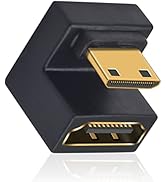 Duttek 180 Degree Mini HDMI to HDMI Adapter 8K, U Shaped HDMI to Mini HDMI Adapter 48Gbps UHD Dow...