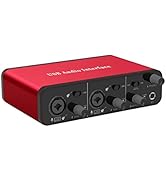 2i2 Audio Interface Audio Interface Microphone Preamps with 48V Phantom Power 24 Bit Support Smar...