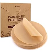 200Pcs Parchment Paper Rounds, 8 Inch Baking Parchment Circles, Precut Baking Sheets Round, Burge...
