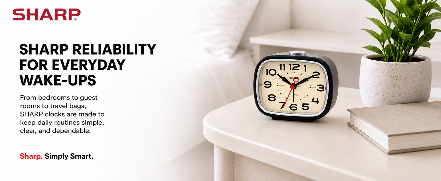 battery powered portable alarm clock retro cool 50s 60s 70s bedside alarm easy to read analog