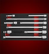 EPAuto 9-Piece Wobble Extension Set 1/4'', 3/8'', 1/2'' Drives Cr-V Steel