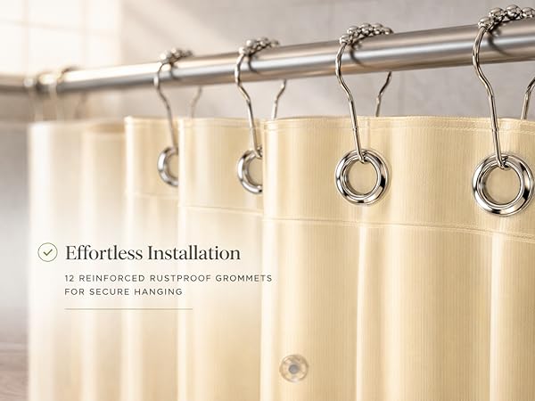 beige shower curtain liner waterproof bath liner PEVA plastic shower curtain transparent