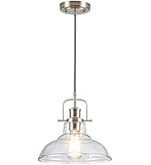 Zlepmlla Modern Glass Pendant Lights Kitchen Island < Bulb Include> Farmhouse Industrial Light Fi...