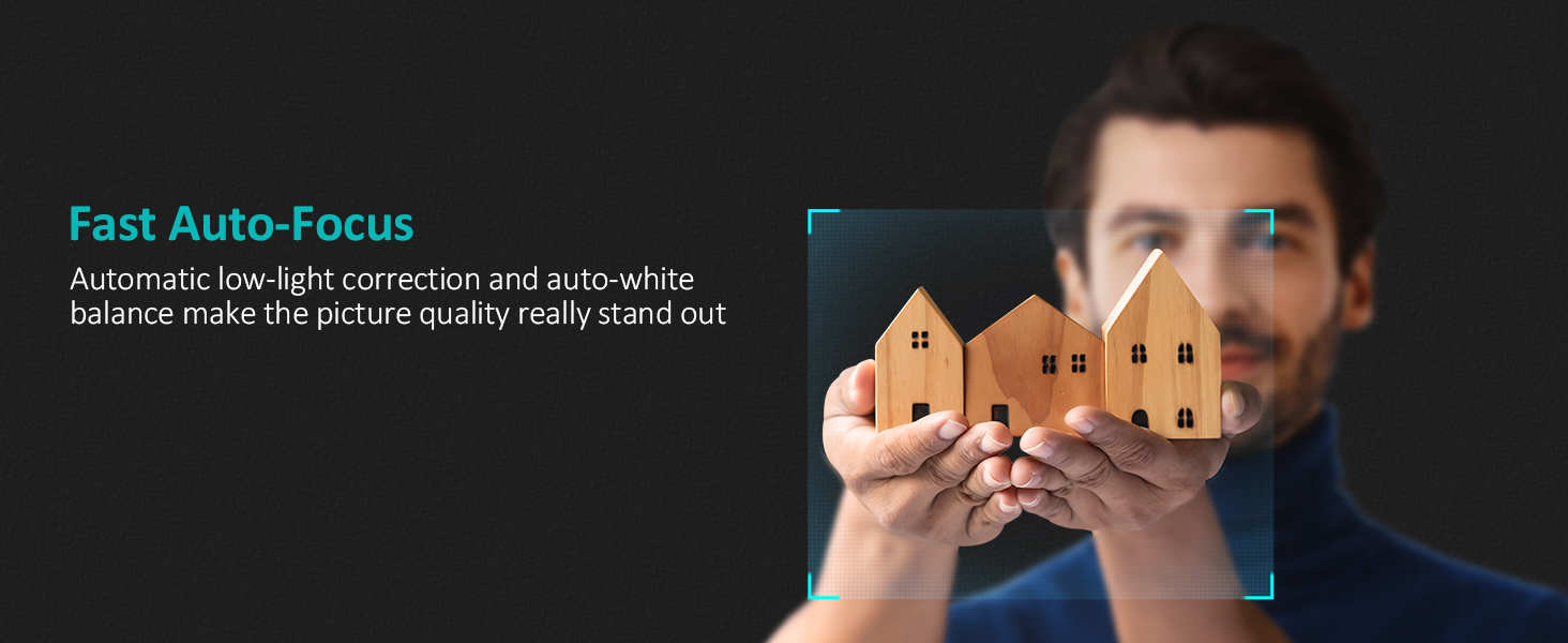 Focus on building blocks in the hands of a man with this webcam