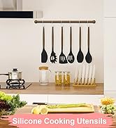 Silicone Kitchen Utensils Set, Deedro 7 Pieces Cooking Utensils Set Silicone Spatula Set with Nat...