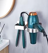 Hair Dryer Holder, Hair Tool Organizer, Stainless Steel Blow Dryer Holder Wall Mounted, Adhesive ...