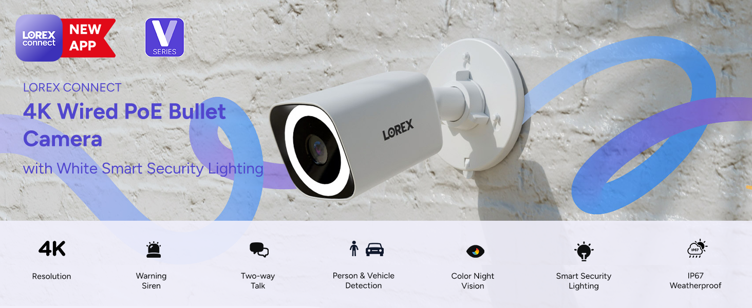 Lorex Connect 4K Wired PoE Bullet Camera