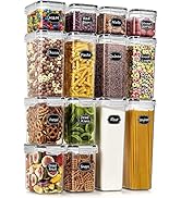 Wildone Airtight Food Storage Containers Set, 14pcs BPA Free Plastic Dry Food Containers with Lid...