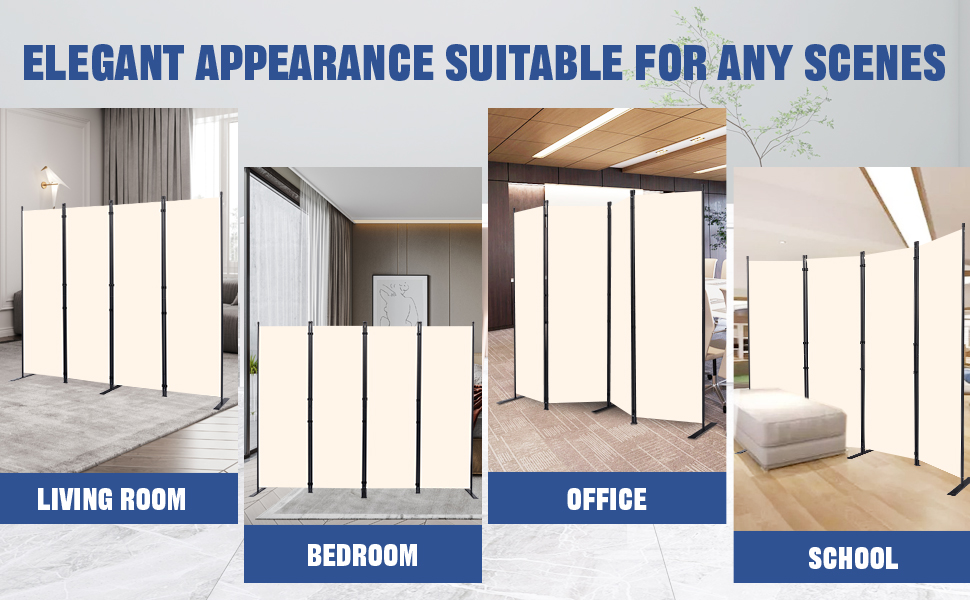 Folding Partition Privacy Screen for Office School Studio Conference Classroom Dorm Room, Kids Room