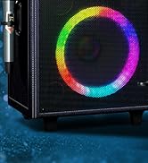 Professional Karaoke Machine with Lyrics Display Screen for Adults, 2 Wireless Microphones, LED L...