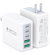 [2-Pack] USB C Wall Charger Block,50W 5-Port PD3.0 Type C Fast Charging Cube Brick,Multiport USB ...