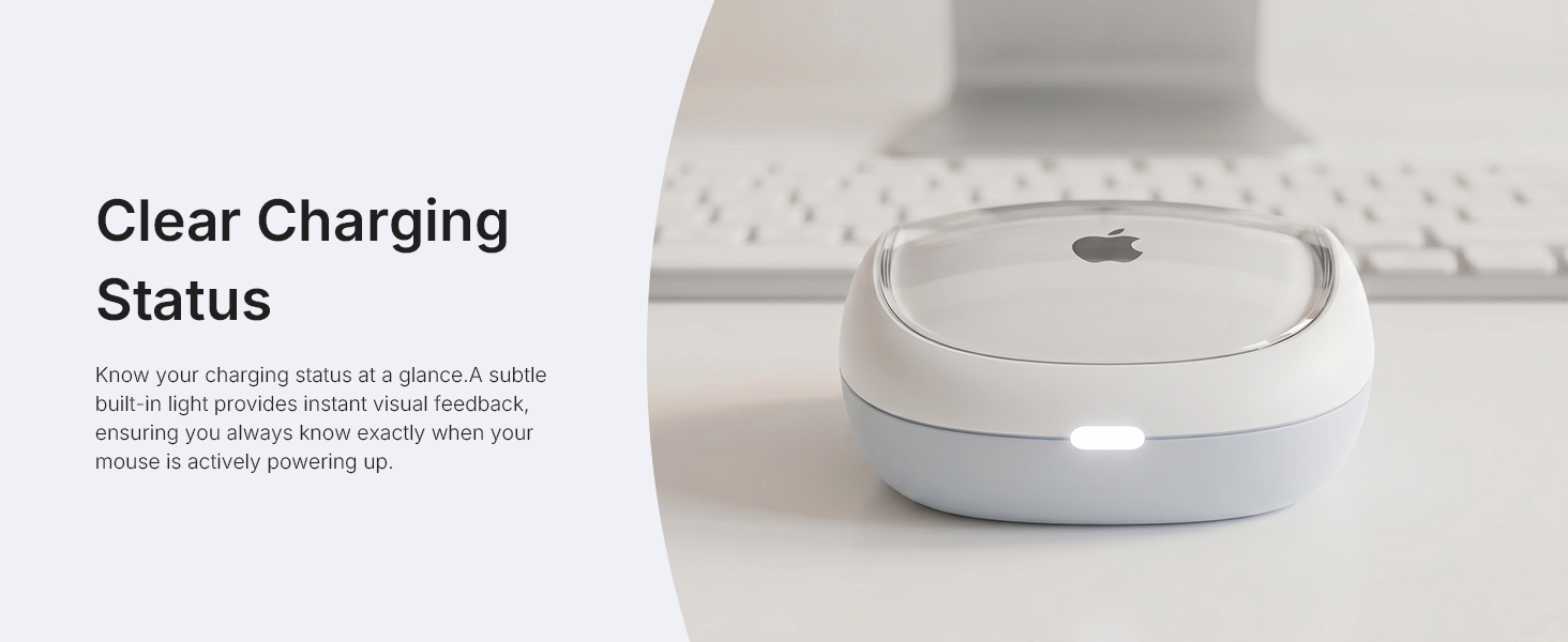 Magic Mouse charger with clear LED status light