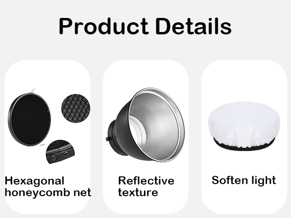 7&amp;#34; Standard Reflector Lamp Shade Dish Diffuser with 60° Honeycomb Grid