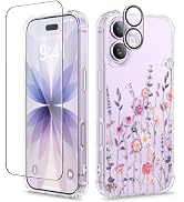 GVIEWIN for iPhone 17 Case, with Screen Protector+Camera Lens Protector, [NonYellowing] Clear Flo...
