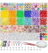 YMSDZHL 1000+ Pcs Bracelet Making kit, Craft Bead Making Pony Beads, Polymer Clay Beads, Smiling ...