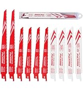 10-Piece Ultimate Reciprocating Saw Blade Set, Premium 6 &amp; 8 Inch Wood &amp; Metal Cutting Pruner Saw...