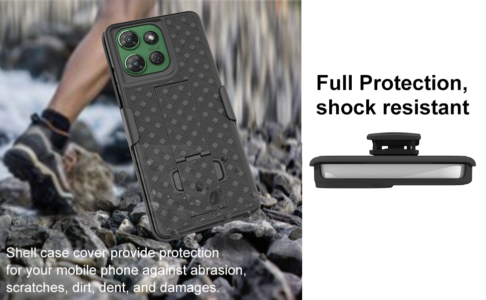 Ailiber for Moto G Power 2025 Phone Case Belt Clip Case Holster