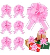 RIBBOOO 20pcs 7 Inch Pull Bows Light Pink Gift Wrap Bows for Gift Wrapping, Ribbon, Flower Wrappi...