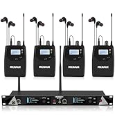 MICNAUX Wireless in Ear Monitor System, 2 Channel UHF Pro Mono IEM System for Singer Musicians, 2...