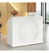 Tribesigns Reception Desk with Counter, Modern Front Desk Reception Room Table with Cable Grommet...