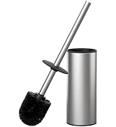 FORIOUS Toilet Brush and Holder Set Brushed Nickel, 304 Stainless Steel Long Handle and Heavy Dut...