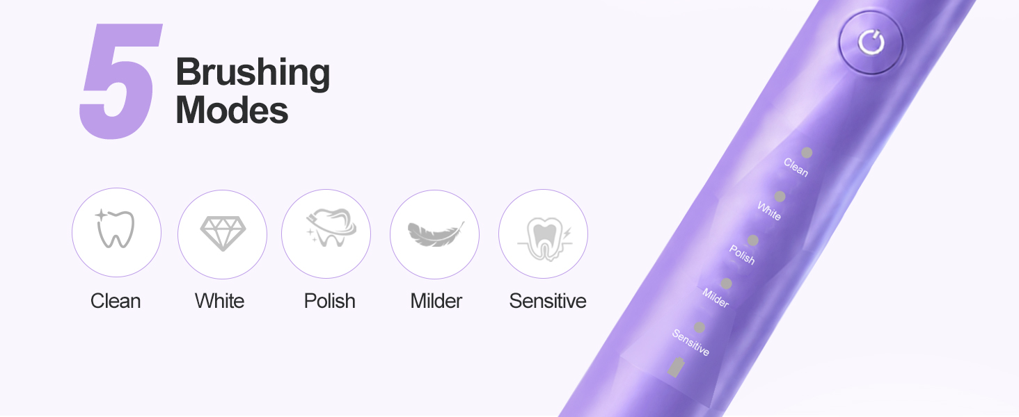 5 clean modes electric toothbrush