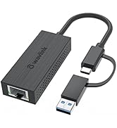 USB C to Ethernet Adapter,WAVLINK 2.5G 2-in-1 USB 3.2 Type A/Type C to 2.5 Gigabit RJ45 LAN Netwo...