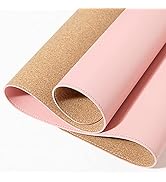 Lomiluskr PVC Leather and Cork Dual-Sided Desk Pad Protector with Storage Belt, Multifunctional O...