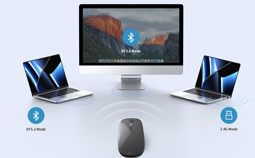 Dual Mode Wireless Bluetooth Mouse