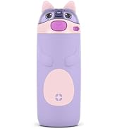 Ello Ellies 12oz Vacuum Insulated Stainless Steel Kids Water Bottle with Straw and Built-in Carry...