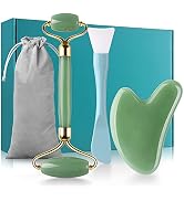 Face Roller jade roller and gua sha facial tools for Face Present Choice (green)